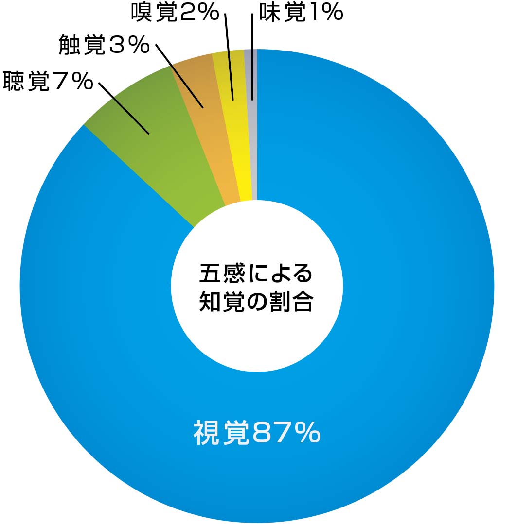 五感による知覚(情報判断)の割合