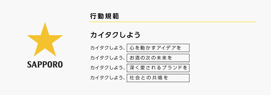 サッポロビールの行動指針