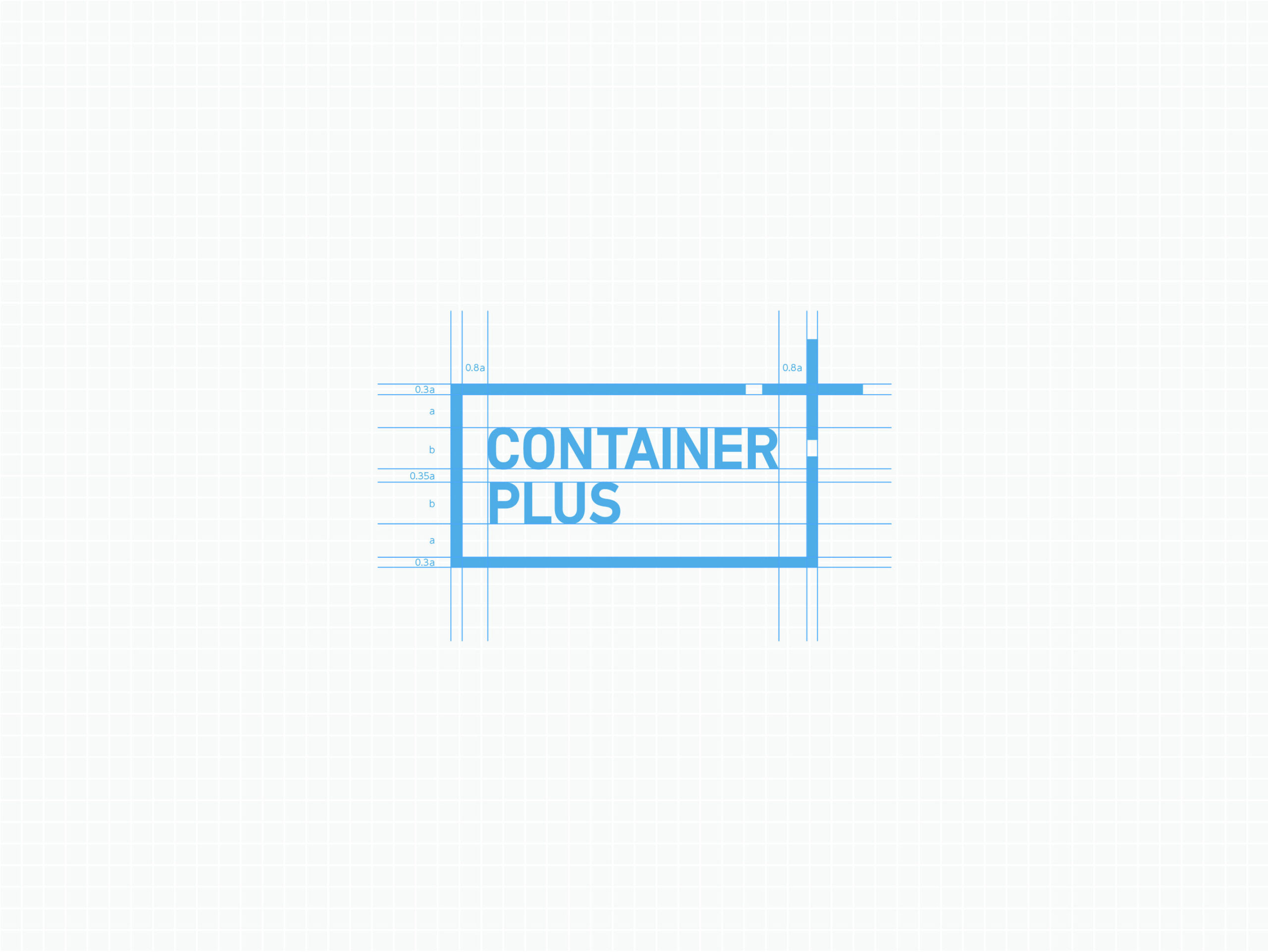 CONTAINER PLUSブランドロゴデザインスペック